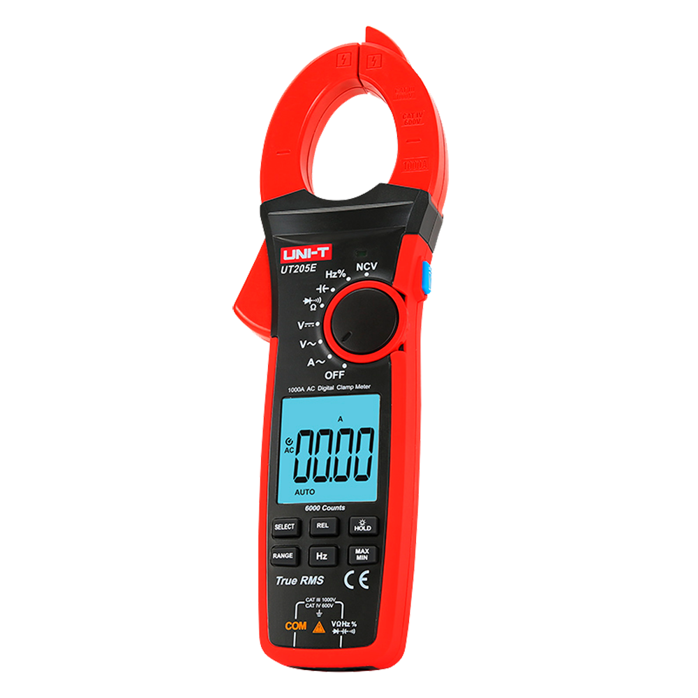 Pinza amperometrica LCD - Misura in DC fino a 1000V - Misura CA fino a 1000V e 1000A - Resistenza/capacitanza/frequenza - Intervallo automatico | Test di diodi | True RMS | NVC - Apertura pinza di 42mm