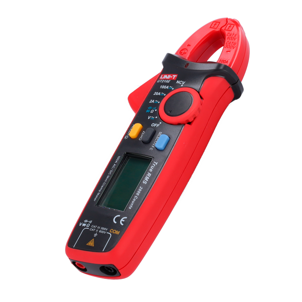 Mini pinza amperometrica - Misurazione DC e AC fino a 600V e 100A - Misura la resistenza e la capacitanza - Intervallo automatico | Test di diodi - True RMS | Buzzer di continuità | NVC - Apertura pinza di 17mm