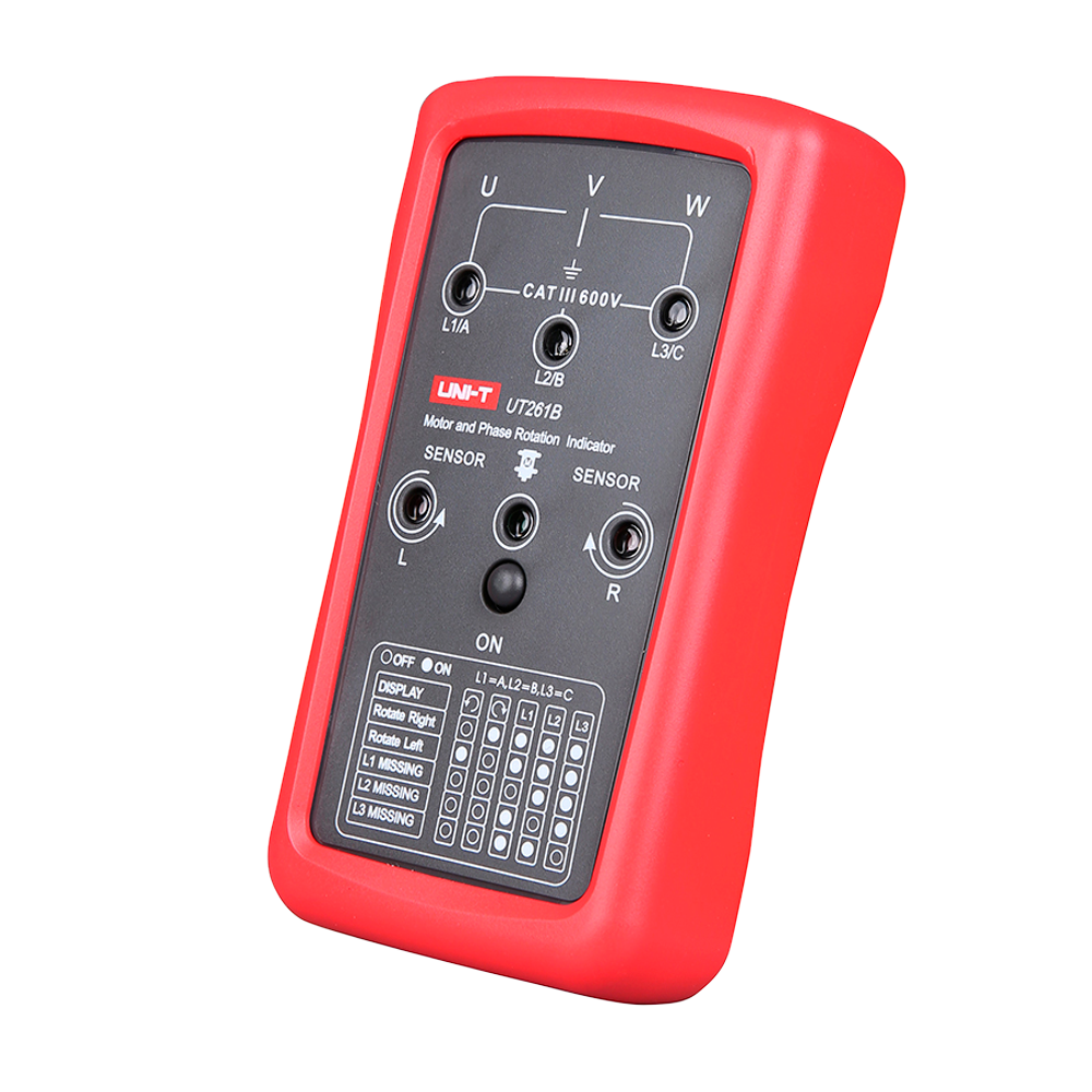 Indicatore di sequenza delle fasi - Indicatore di rotazione del motore - Misurazione della tensione AC - Notifica tramite LED visibile