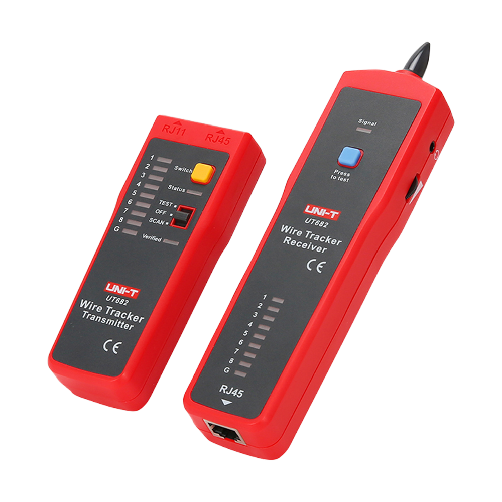 Tester di cavi - Controllo dello stato dei cavi RJ45/RJ11 - Indicatore luminoso dell'intensità del segnale - Localizzatore di cavi rotti e tracking in tempo reale - Spegnimento automatico