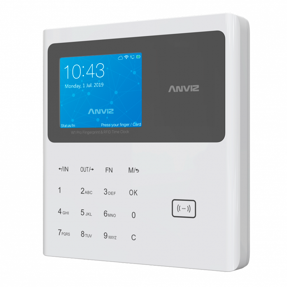 Terminale di rilevazione presenze Anviz - Scheda EM e PIN - 10.000 utenti | 100.000 registri - TCP/IP e USB - 8 modi di controllo di presenza - Software CrossChex