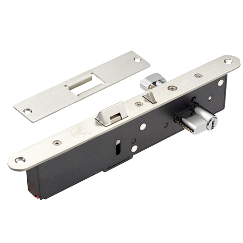 Blocco di sicurezza elettromeccanico - Modalità di apertura Fail Secure e Fail Safe - Forza di tenuta 500 kg | Sensore porta - Apertura bidirezionale - In acciaio inox SUS304 - Cilindro europeo incluso con chiavi