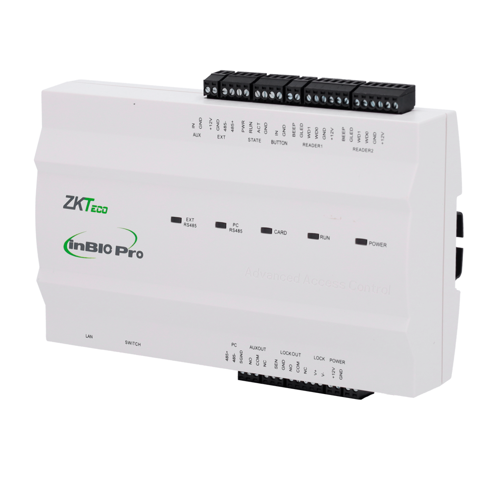 Controller di accessi biometrico - Accesso tramite impronta digitale, tessera o password - Comunicazione TCP/IP | RS485 - 2 lettori Wiegand | 2 lettori RS485 - Uscita Relè per 1 porta - ZKBioCV