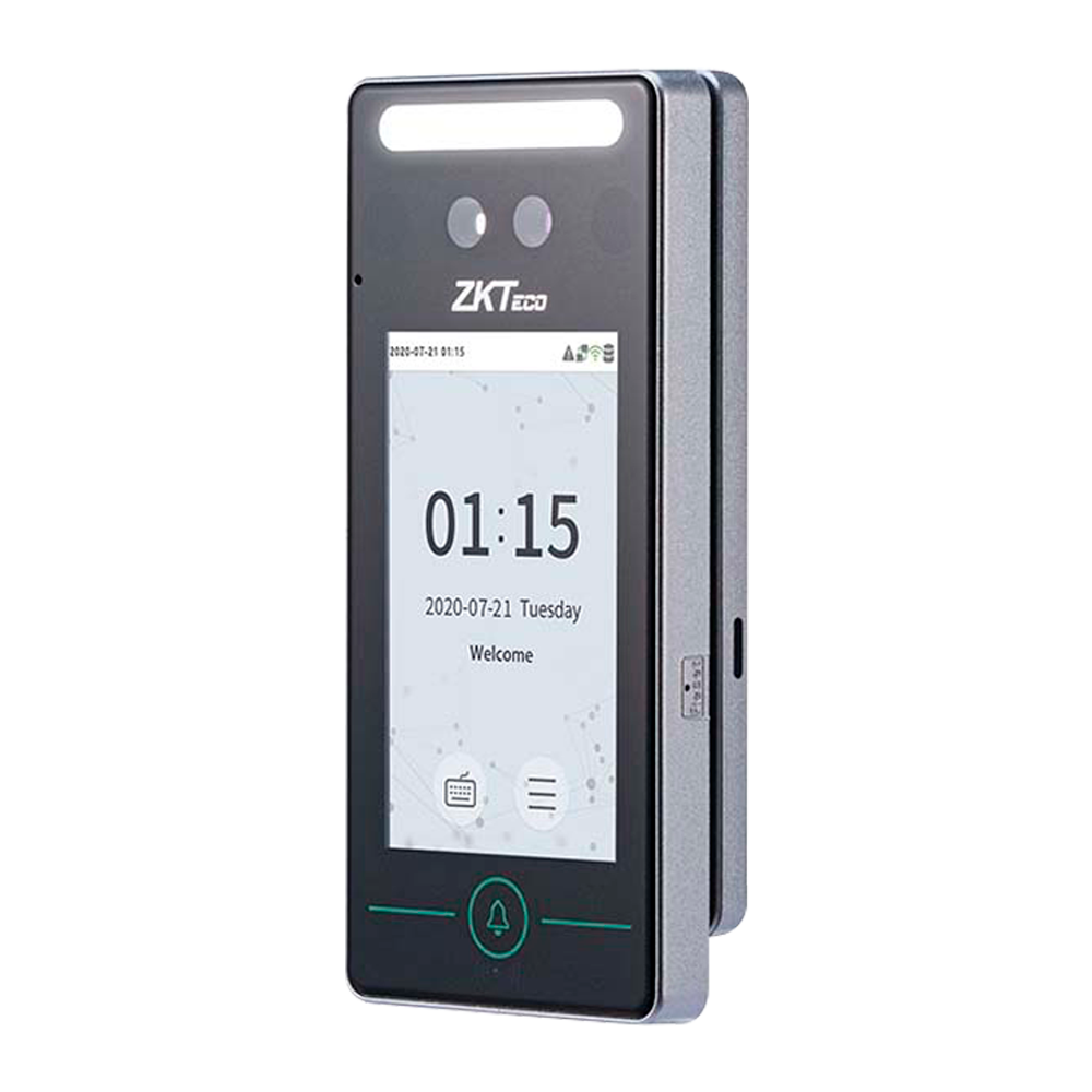 Controllo accessi e presenze - Riconoscimento facciale, del palmo della mano, scheda EM e PIN - 800 volti | 150.000 registri - 4" TFT tattile | TCP/IP, WiFi, USB, 485, Wiegand - Compatibile ZKBioAccess, ZKBioCV, GoTimeCloud - Software ZKBioTime8 2 dispositivi inclusi