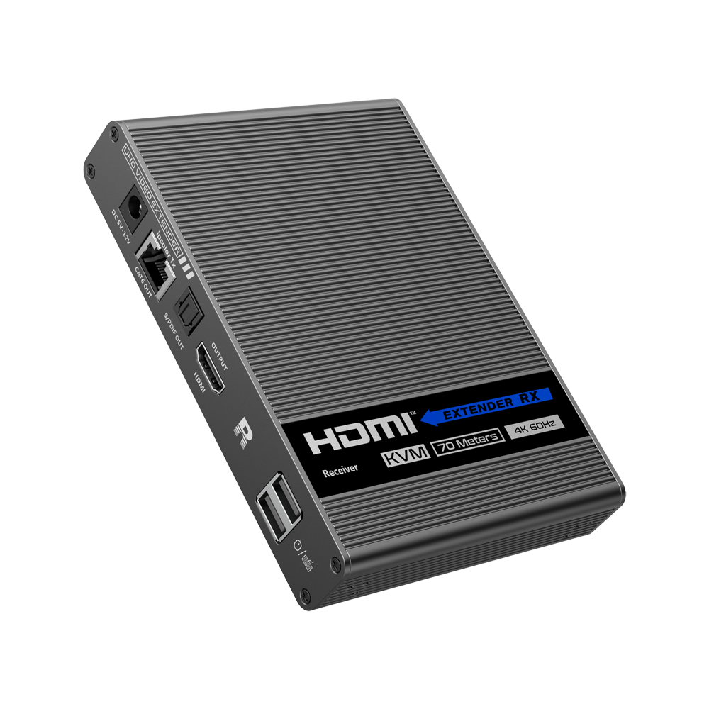 Estensore HDMI/USB su cavo Ethernet CAT6 - Trasmettitore e ricevitore - Distanza 70 m - Fino a 4K - HDMI-EXT-4K-KVM