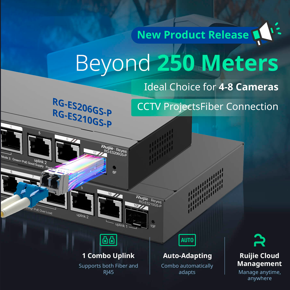Reyee - Switch Cloud Managed L2 Gigabit PoE - RG-ES210GS-P