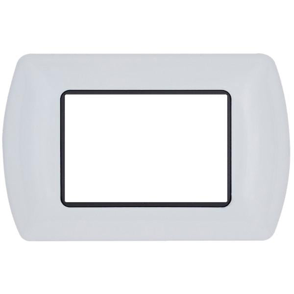 MAP8803-01 PLACCA METALLO ART BIANCA 3 POSTI COMPATIBILE LIVING