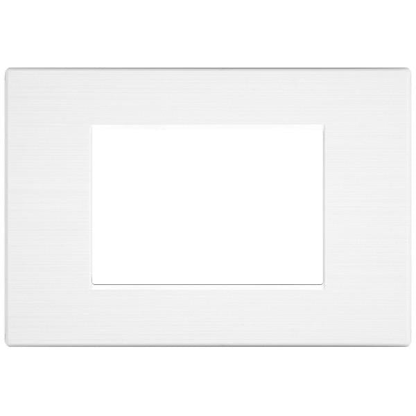 MAPM6003SL-1 PLACCA TECNOPOLIMERI GEM BIANCO SPAZZOLATO 3 POSTI COMPATIBILE PLANA