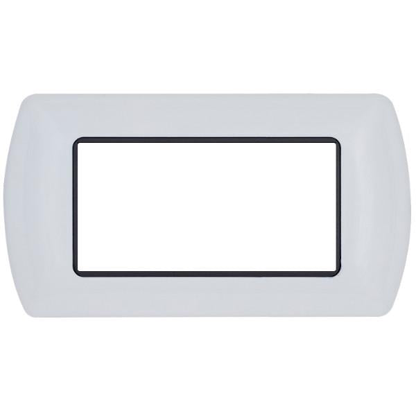 MAP8804-01 PLACCA METALLO ART BIANCA 4 POSTI COMPATIBILE LIVING