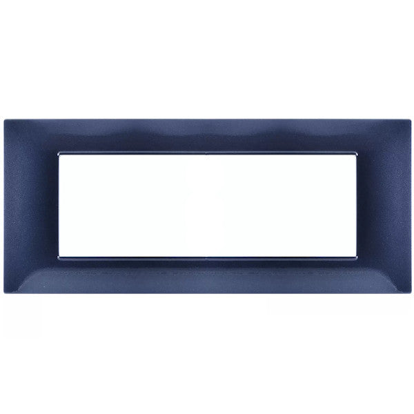 MAP6007-10 PLACCA TECNOPOLIMERI BLU NAVY 6 POSTI COMPATIBILE PLANA