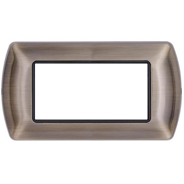 MAP8804-09 PLACCA METALLO ART BRONZO 4 POSTI COMPATIBILE LIVING