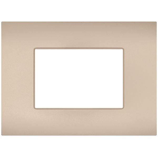 MAPR9003-13 PLACCA TECNOPOLIMERI SUN CHAMPAGNE 3 POSTI COMPATIBILE VIMAR ARKE'