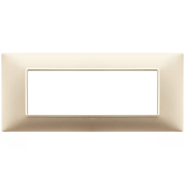 MAP6007-13 PLACCA TECNOPOLIMERI CHAMPAGNE 6 POSTI COMPATIBILE PLANA