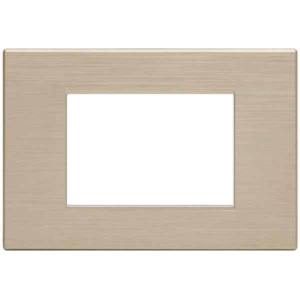 MAPM6003SL-13 PLACCA TECNOPOLIMERI GEM CHAMPAGNE SPAZZOLATO 3 POSTI COMPATIBILE PLANA