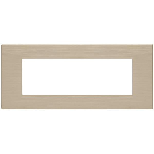 MAPM6007SL-13 PLACCA TECNOPOLIMERI GEM CHAMPAGNE SPAZZOLATO 7 POSTI COMPATIBILE PLANA