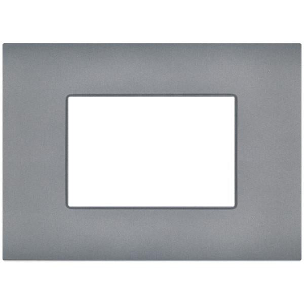 MAPR9003-8 PLACCA TECNOPOLIMERI SUN GRIGIA 3 POSTI COMPATIBILE VIMAR ARKE'
