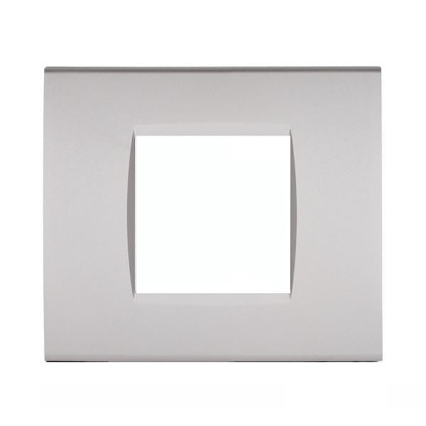 MAP8002-04 PLACCA TECNOPOLIMERI GRIGIO CHIARO 2 POSTI COMPATIBILE LIVING