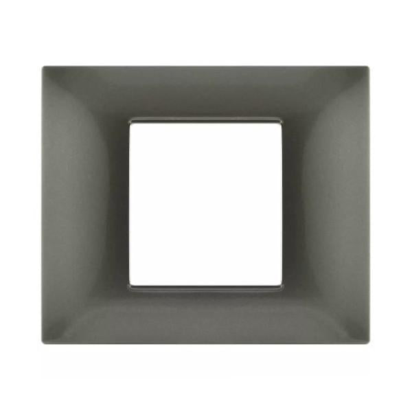 MAP6002-08 PLACCA TECNOPOLIMERI GRIGIO SCURO 2 POSTI COMPATIBILE PLANA