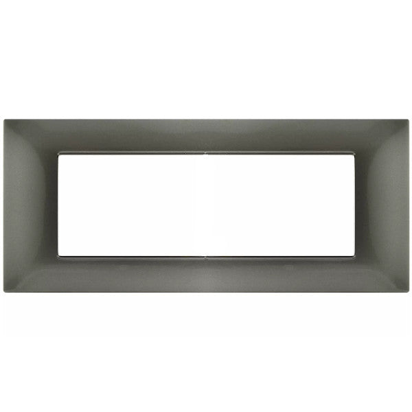 MAP6007-08 PLACCA TECNOPOLIMERI GRIGIO SCURO 6 POSTI COMPATIBILE PLANA