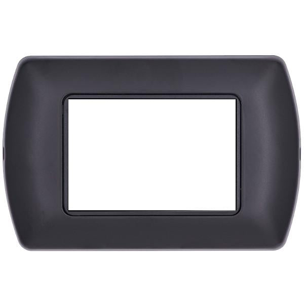 MAP8803-02 PLACCA METALLO ART NERA 3 POSTI COMPATIBILE LIVING