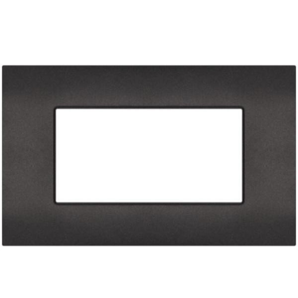 MAPR9004-2 PLACCA TECNOPOLIMERI SUN NERA 4 POSTI COMPATIBILE VIMAR ARKE'