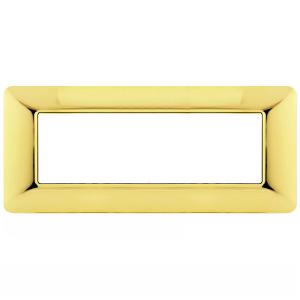 MAPM8007-03 Placca in tecnopolimeri ORO LUCIDO 6 POSTI compatibile Bticino MATIX