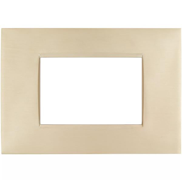MAP8003-13 PLACCA TECNOPOLIMERI ORO SATINATO 3 POSTI COMPATIBILE LIVING