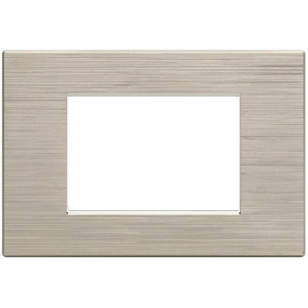 MAPM6003SL-4 PLACCA TECNOPOLIMERI GEM SABBIA SPAZZOLATO 3 POSTI COMPATIBILE PLANA