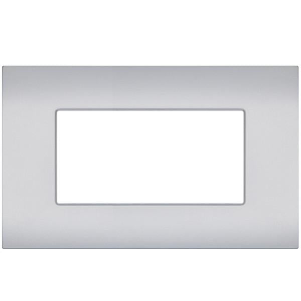 MAPR9004-9 PLACCA TECNOPOLIMERI SUN SILVER 4 POSTI COMPATIBILE VIMAR ARKE'