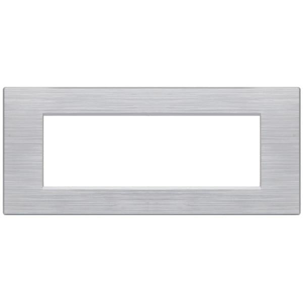 MAPM6007SL-9 PLACCA TECNOPOLIMERI GEM SILVER SPAZZOLATO 7 POSTI COMPATIBILE PLANA