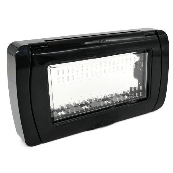 MAPS8004N SUPPORTO IDROBOX IP55 4 POSTI NERO COMPATIBILE BTICINO LIVING