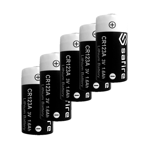 Safire - Pack batteria CR123A - 50 unità - Voltaggio 3.0 V - Litio - Capacità nominale 1600 mAh - 50XBATT-CR123A