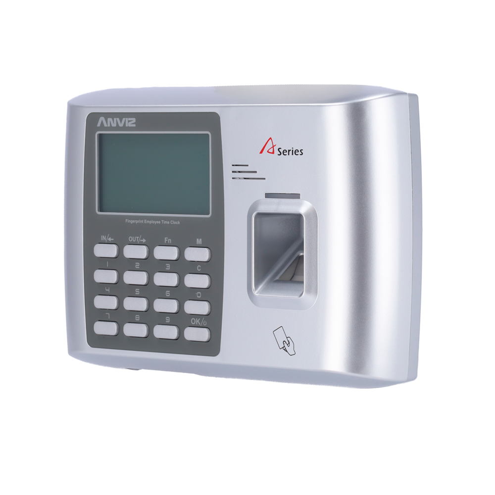 Terminal  Controllo Presenza Anviz - Impronte digitali, schede RFID e tastiera - 2000 registrazioni / 50.000 registri - TCP/IP, USB, WiFi, relè per sirena - 8 Modi di Controllo presenze - Software CrossChex gratuito