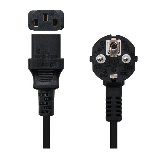 Cavo di alimentazione - Connettore CEE7 maschio - C13 femmina - Conduttore AWG18 - 5m - Colore nero - AC-EU-C13
