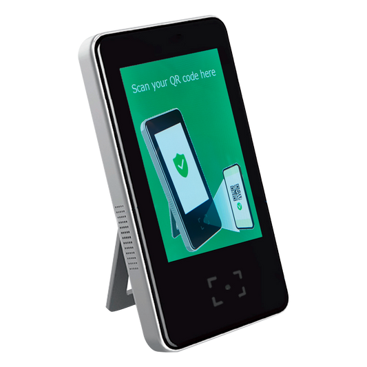 Controllo accessi autonomo - Accesso tramite codice QR - Uscita Relè o allarme - Schermo 5" IPS - Tempo attivazione Relè programmabile | Orario di accesso - Adatta per interni