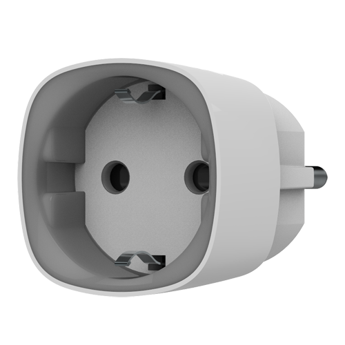 Smart Plug con telecomando - Senza fili 868 MHz Jeweller - Antenna interna portata 1000 m - 230 VAC 50 Hz / Fino a 2.5 kW (11 A) - Misuratore di consumo - Colore bianco