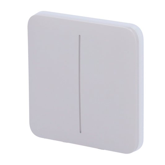 Pannello tattile per doppio interruttore della luce  - Compatibilità  con AJ-LIGHTCORE-2G - Retroilluminazione a LED - Pannello tattile senza contatto - Colore grigio nebbia - Ajax - LightSwitch SoloButton