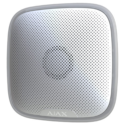 Sirena per esterni - Senza fili 868 MHz Jeweller - Certificato grado 2 - Pressione sonora massima 113 dB - LED segnalazione - Alimentazione 12 VDC/ 4 pile CR123A 3.0 V