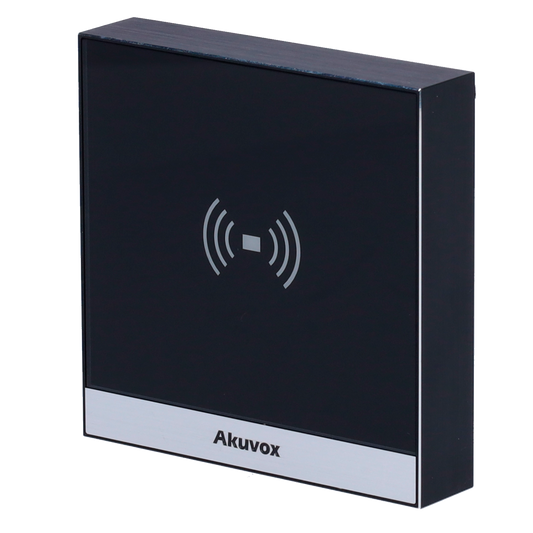 Controllo Accessi Akuvox AK-A01S  IK07 Scheda EM/MF e NFC | 1 relè20.000 utenti | 100.000 registriController integrato | Wiegand 26/34Adatto per esterni IP65 | TCP/IP e PoEConnessione via Cloud | Uscita 12V