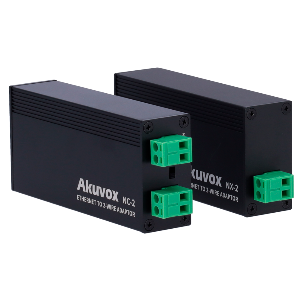 Accessori Akuvox AK-NX-2 Kit converter IP a 2 fili1 gruppo a 2 fili1 gruppo TCP/IP con RJ45 | Ingresso e uscita PoEAlimenta i dispositivi IP tramite 2 filiAdatto per postazioni esterne e monitorAlimentazione PoE standard