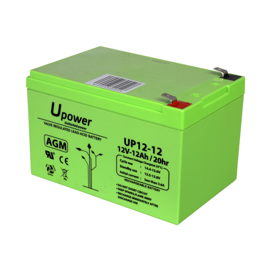 Upower - Batteria ricaricabile - Tecnologia piombo-acido AGM - Voltaggio 12 V - Capacità 12.0 Ah - 101 x 151x x 98/ 3800g - Per backup o uso diretto - BATT-1212-U