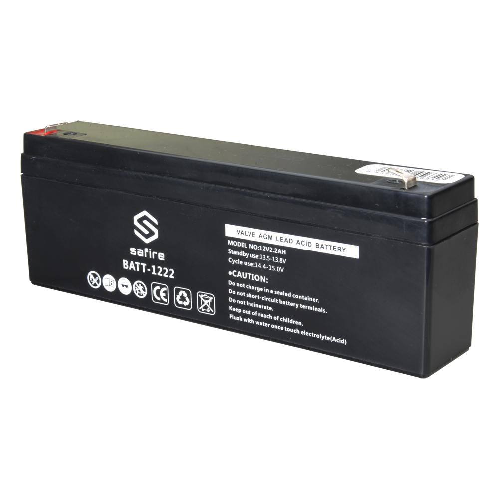Batteria ricaricabile - Tecnologia piombo-acido AGM - Voltaggio 12 V - Capacità 2.3 Ah - 58 x 34 x 178 mm / 820 g - Per backup o uso diretto - BATT-1222