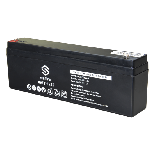 Batteria ricaricabile - Tecnologia piombo-acido AGM - Voltaggio 12 V - Capacità 2.3 Ah - 58 x 34 x 178 mm / 820 g - Per backup o uso diretto - BATT-1222