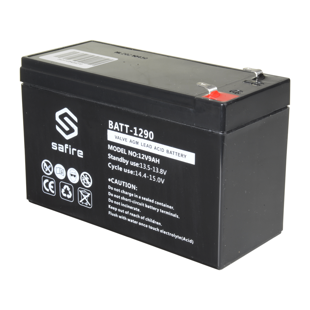 Batteria ricaricabile - Tecnologia piombo-acido AGM - Voltaggio 12 V - Capacità 9.0 Ah - 100 x 151 x 65 mm / 2570 g - Per backup o uso diretto - BATT-1290