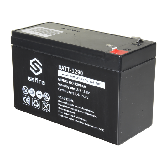 Batteria ricaricabile - Tecnologia piombo-acido AGM - Voltaggio 12 V - Capacità 9.0 Ah - 100 x 151 x 65 mm / 2570 g - Per backup o uso diretto - BATT-1290
