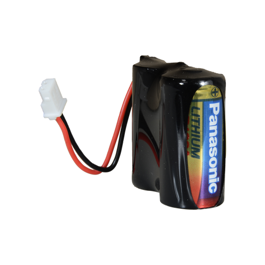 Panasonic - Pack di pile CR123A / CR17345 / 5018LC - Connettore Molex 5284 - Voltaggio 6 V / Litio - Capacità nominale 1400 mAh - Compatibile con rilevatori Visonic Next Cam PG2 e K9 PG2 - BATT-2XCR123A-P