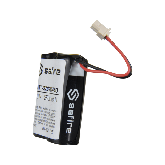 Safire - Pack di pile CR17450 / 4/5A / CR8L - Connettore Molex 5284 - Voltaggio 6 V / Litio - Capacità nominale 2500 mAh - Compatibile con rilevatori Visonic Next Cam PG2 e K9 PG2 - BATT-2XCR17450