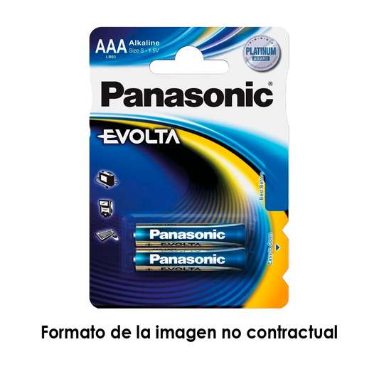 Panasonic - Batteria AAA/LR03 - Pack da 2 - 1.5 V - Alcalina - Alta qualità - BATT-LR03-P