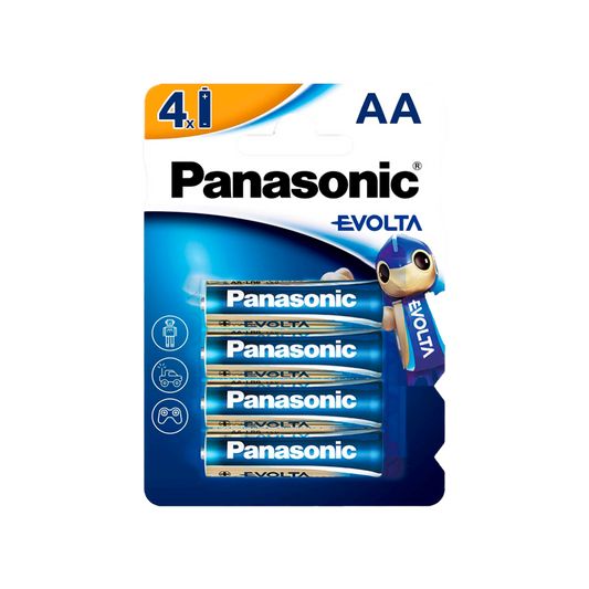 Panasonic - Batteria AA/LR06 - Pack da 4 - 1.5 V - Alcalina - Alta qualità - BATT-LR06-P