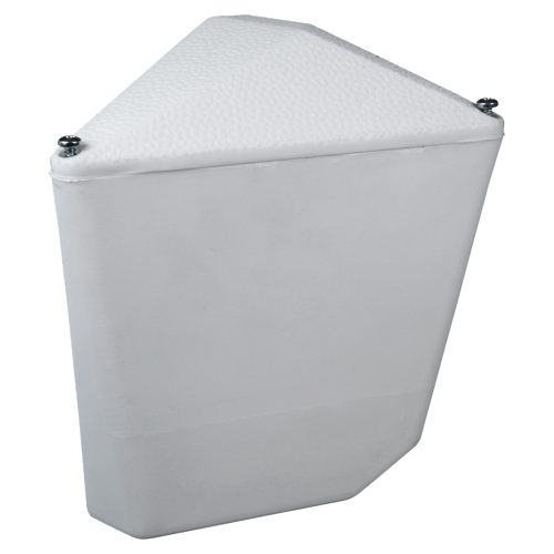 Supporto a parete o palo triangolare - Per esterni - Permette di inserire il cablaggio al suo interno - Colore bianco - Fabbricato in plastica